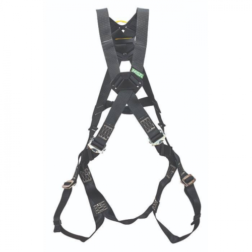 MSA 10152656, Workman Arc Flash Crossover Harness, Back Web Loop, Qwik-Fit leg straps, STD, Black